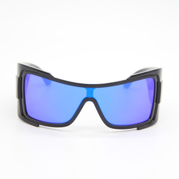NEW VE4451 GB1/55 BLACK BLUE OVERSIZED SHIELD SUNGLASSES VERSACE MOD 4451 - Picture 5 of 11